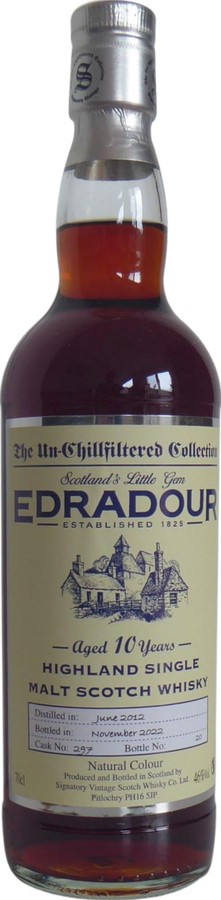 Edradour 2012 SV The Un-Chillfiltered Collection 1st Fill Sherry Butt 46% 700ml