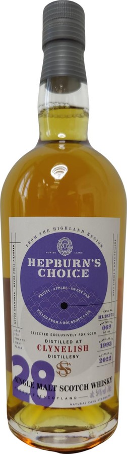 Clynelish 1993 HL Hepburn's Choice Bourbon SCSM China 54% 700ml