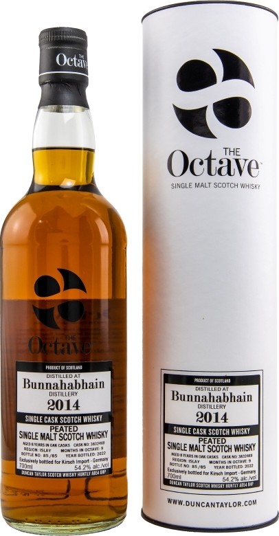 Bunnahabhain 2014 DT The Octave Peated 8yo Oak Cask 9 months Octave Kirsch Import 54.2% 700ml