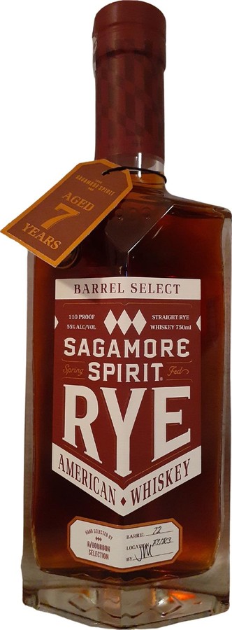 Sagamore Spirit 7yo Single Barrel Vintage 1st Fill Charred American White Oak R Bourbon 55% 750ml