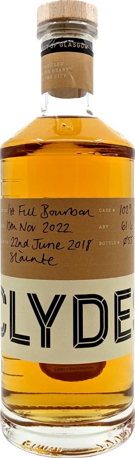 The Clydeside Distillery 2018 Handfilled Distillery only 1st Fill Bourbon 61.6% 700ml