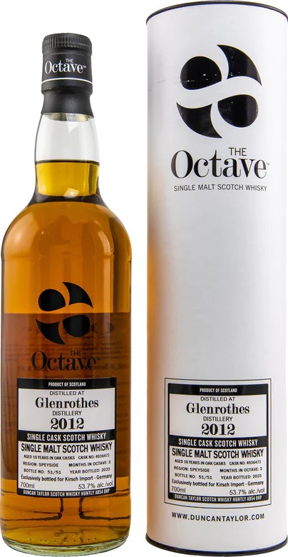 Glenrothes 2012 DT The Octave 10yo Oak & 3 Months Octave Kirsch Import 53.7% 700ml