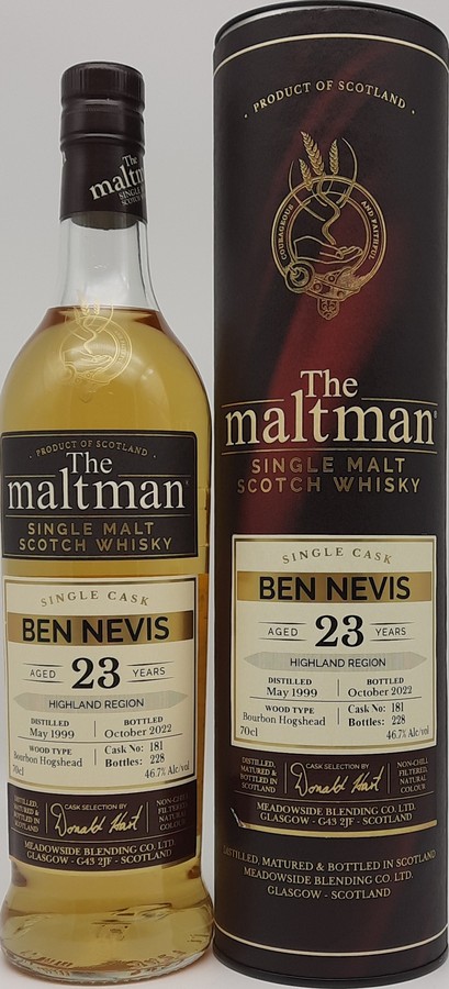 Ben Nevis 1999 MBl The Maltman Bourbon Hogshead 46.7% 700ml