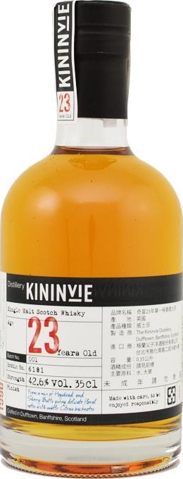 Kininvie 1990 Batch No. 001 Hogshead & Sherry Butts 42.6% 350ml