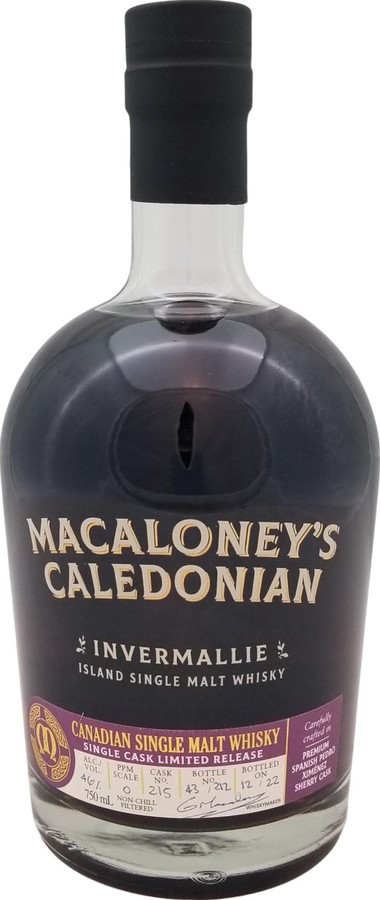 Macaloney's Invermallie Pedro Ximenez Sherry 46% 750ml