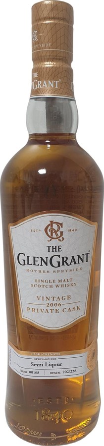 Glen Grant 2006 Bourbon Sezzi Liquor 57.3% 700ml