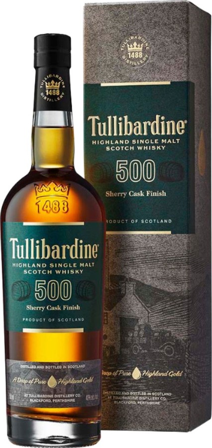 Tullibardine 500 Sherry Cask Finish Ex-Bourbon + ex-Sherry Finish 43% 700ml