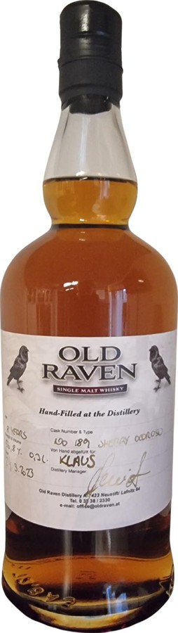 Old Raven 8yo Hand filled at the distillery Oloroso 56.8% 700ml