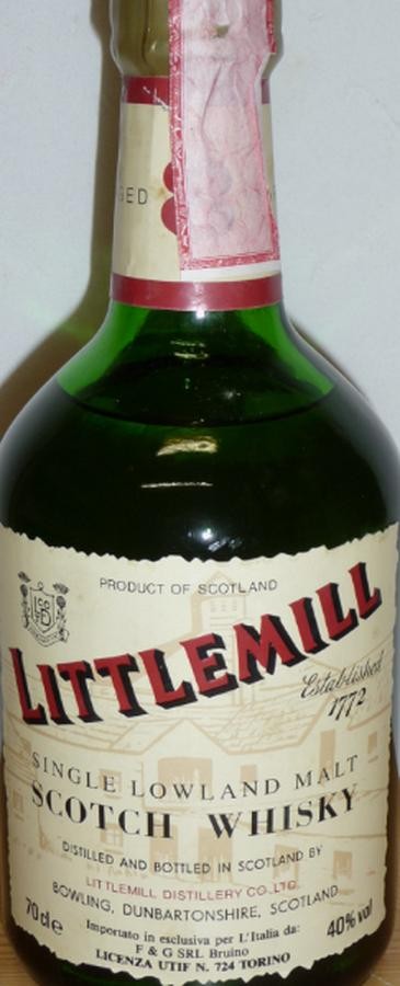 Littlemill 8yo Single Lowland Malt Scotch Whisky F & G SRL Bruino Torino 40% 700ml