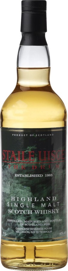 Staile Uisge Highland Single Malt Scotch Whisky Distillery Bottling Ex Bourbon Granqvist Beverage House AB 40% 700ml