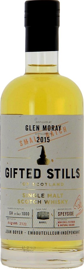 Glen Moray 2015 JB Gifted Stills Bourbon Barrel 43% 700ml