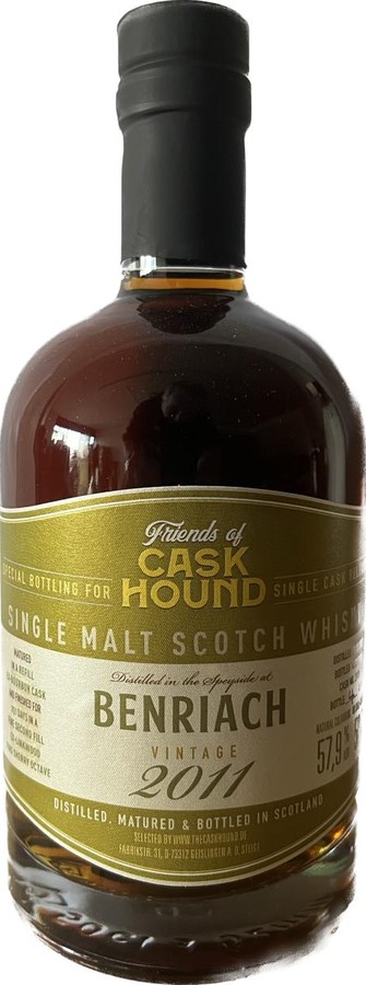 BenRiach 2011 TCaH Friends of Caskhound Finish 251 Days 2nd Fill Fino Sherry Octave 57.9% 500ml