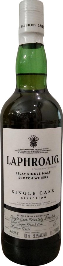 Laphroaig 2014 Single Cask Selection Virgin French Oak 58.6% 700ml