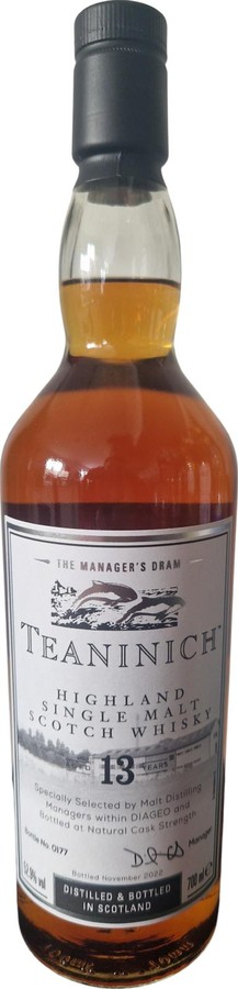 Teaninich 13yo The Manager's Dram Specially Selected by Malt Distilling Managers within Diageo 52.9% 700ml