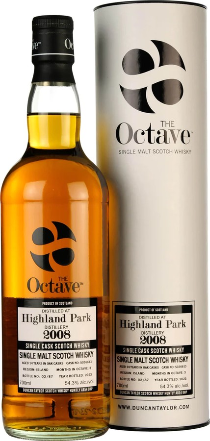 Highland Park 2008 DT The Octave 14yo in Oak casks 3 months in Octave 54.3% 700ml