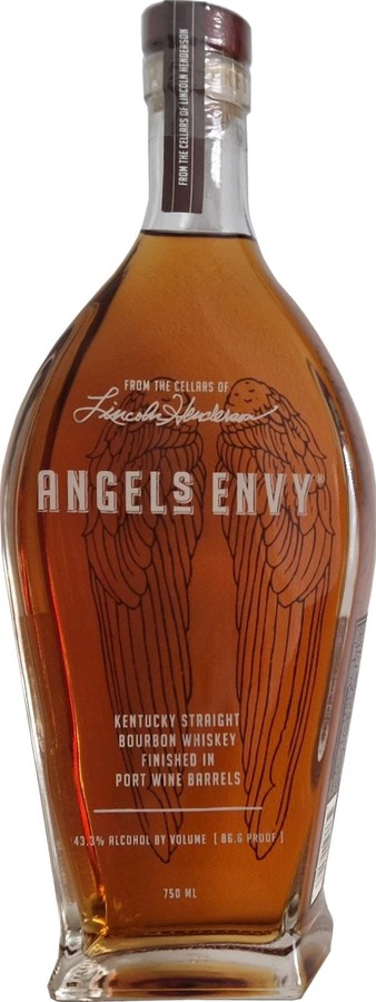Angel's Envy Port Cask Finished Kentucky Straight Bourbon Whisky New white oak barrels port finished 43.3% 750ml