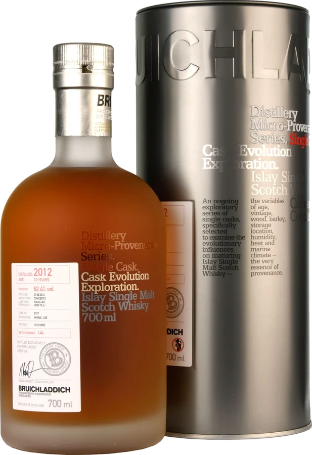 Bruichladdich 2012 Cask Exploration Series 2nd Fill Pauillac Laddie Crew UK 62.4% 700ml