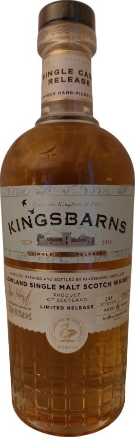 Kingsbarns 6yo Single Cask 1st fill ex-bourbon barrel 60.2% 700ml