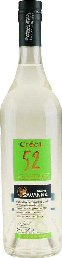 Savanna 2018 Creol 52 Rhum Blanc Agricole 52% 700ml