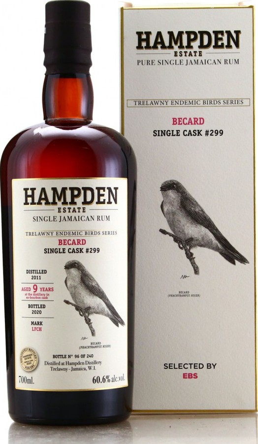 Velier Hampden Estate 2011 Becard LFCH Single Cask #299 TEBS Series Selected by EBS Exclusively Bottled For The USA 9yo 60.6% 750ml