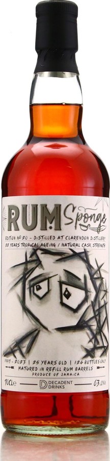 Decadent Drinks 1997 Clarendon Jamaica Rum Sponge Edition No.20 25yo 63% 700ml