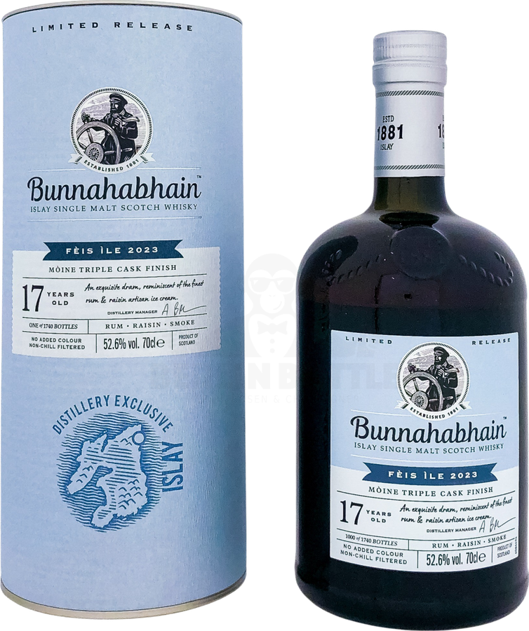 Bunnahabhain 17yo Moine American Oak & 1st-Fill Oloroso & Rum Feis Ile 2023 52.6% 700ml