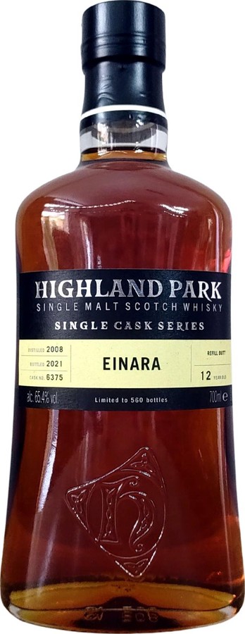 Highland Park 2008 Einara Single Cask Series Refill Butt 65.4% 700ml