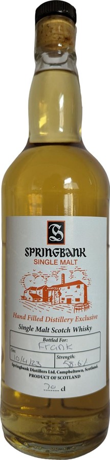 Springbank Hand Filled Distillery Exclusive 58.6% 700ml