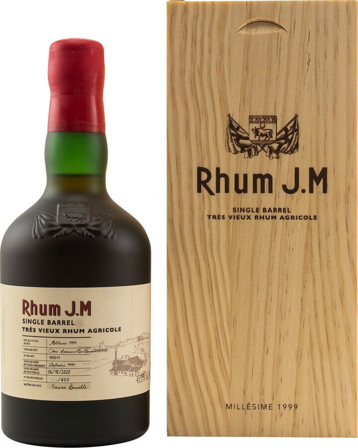 Rhum J.M 1999 Single Barrel #180011 Wooden Box 43.15% 500ml