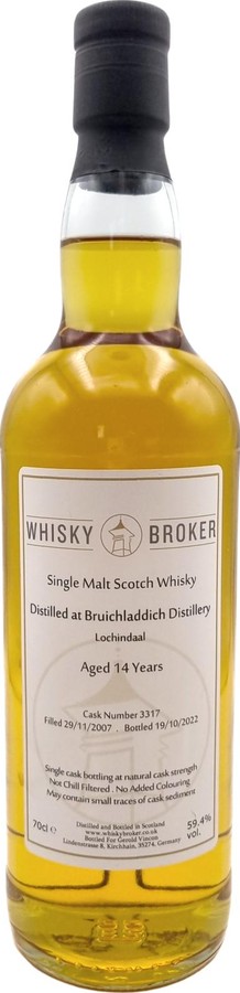 Lochindaal 2007 WhB Private Cask Bottling Bourbon Hogshead Gerold Vincon 59.4% 700ml