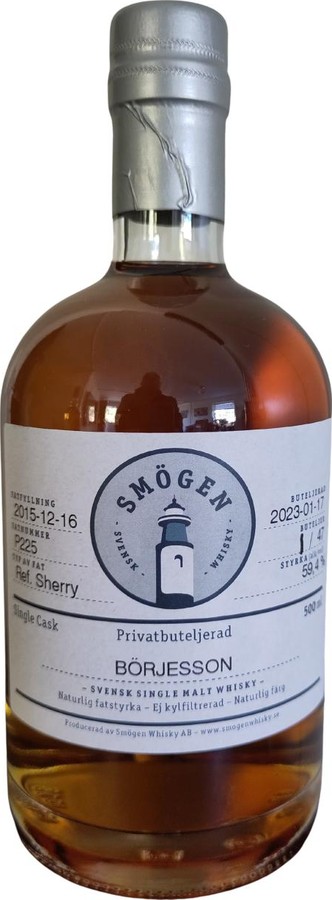 Smogen 2015 Privatbuteljerad Refill Sherry Hungarian Oak 30 l Borjesson 59.4% 500ml