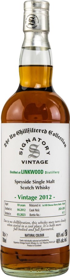 Linkwood 2012 SV The Un-Chillfiltered Collection 1st Fill Oloroso Sherry Butt Finish 46% 700ml