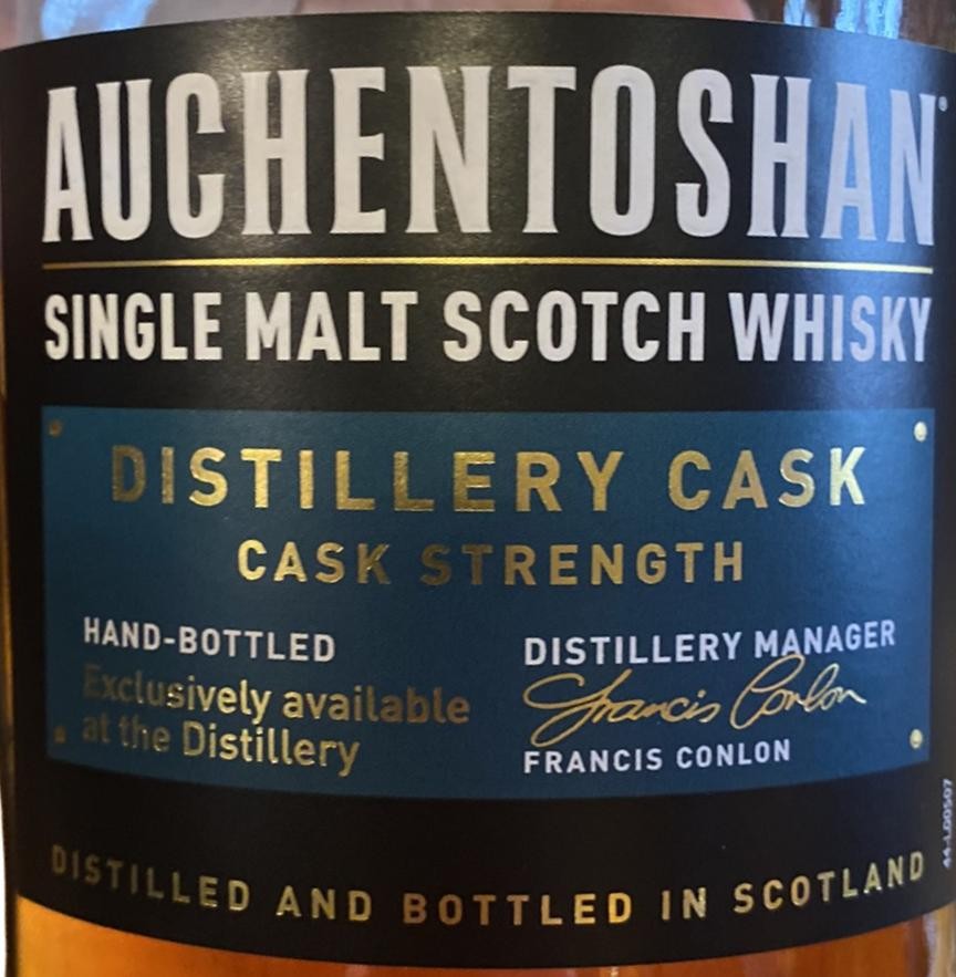 Auchentoshan 2014 Distillery Cask Hand Bottled Oloroso Exclusively available at the distillery 59.3% 700ml