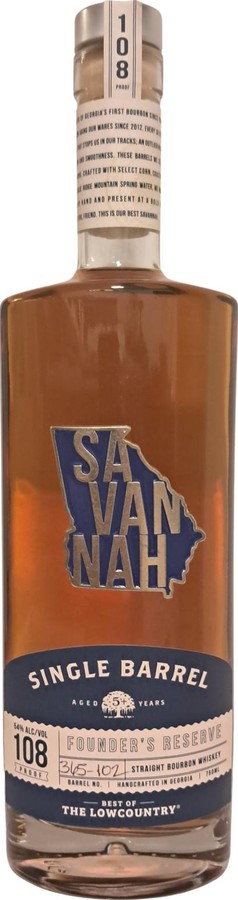 Savannah Single Barrel Founder's Reserve Virgin Oak 54% 750ml