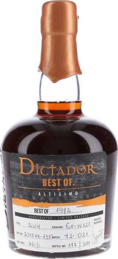 Dictador The Best of 1972 Altisimo 46% 700ml