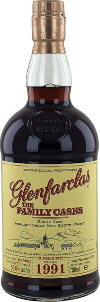 Glenfarclas 1991 The Family Casks Release S22 Sherry Butt 55.6% 700ml