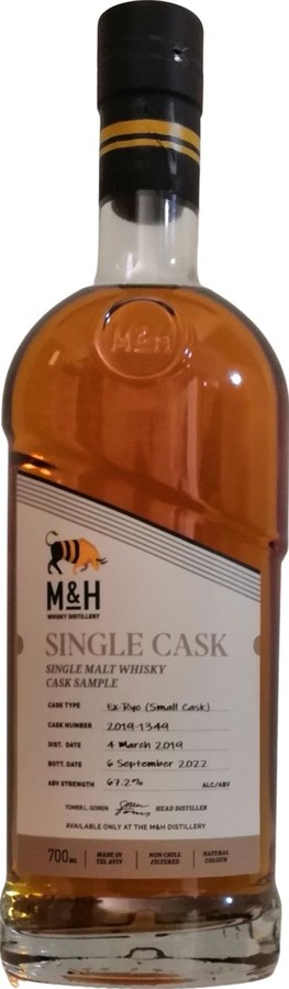 M&H 2019 Single Cask Ex-Rye 67.2% 700ml