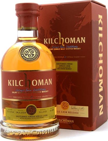Kilchoman 2014 Sauternes Single Cask Finish Bourbon Sauternes 56.7% 700ml