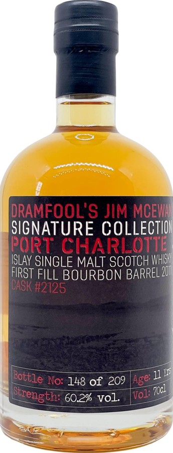 Port Charlotte 2011 Df Jim McEwan Signature Collection 6.2 1st fill Jack Daniels bourbon cask 60.2% 700ml