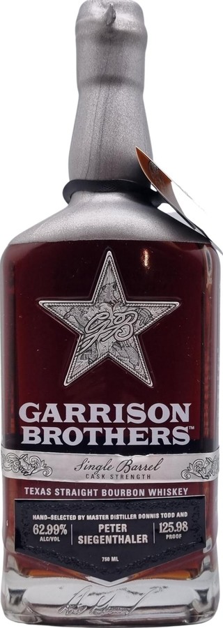 Garrison Brothers Texas Straight Bourbon Single Barrel Cask Strength Peter Siegenthaler Whisky Shop Baden 62.99% 750ml