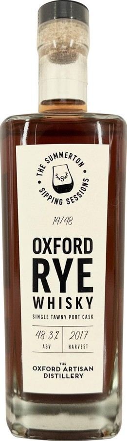 Oxford Rye Whisky 2017 Summerton Sipping Session 2023 Single Tawny Port Summerton Whisky Club 48.3% 700ml