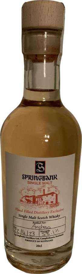 Springbank Hand Filled Distillery Exclusive 58.1% 200ml