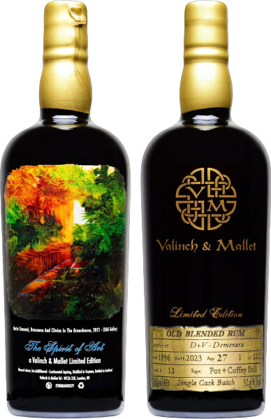 Valinch & Mallet 1996 D+V Demerara Cask no.12 Old Blended Rum 27yo 52.6% 700ml