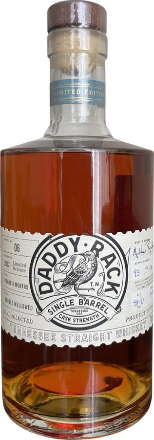 Daddy Rack 3yo + 8 months Single Barrel Cask Strength Charred New American Oak Barrel 58.4% 700ml