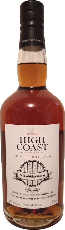 High Coast 2019 Swedish Oak Unpeated Sala Whiskysallskap 60.9% 500ml