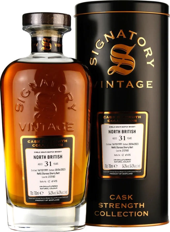 North British 1991 SV Cask Strength Collection Refill Oloroso Sherry Butt 54.3% 700ml