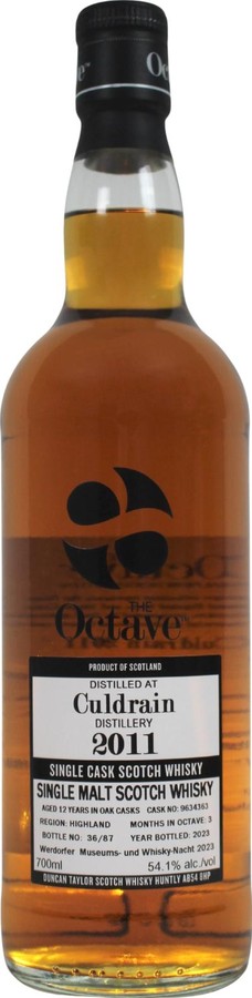 Culdrain 2011 DT The Octave Oak Casks & 3 Months Sherry Octave Finish 11. Werdorfer Museums- und Whisky-Nacht 2023 54.1% 700ml