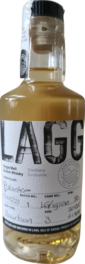 Lagg 3yo Distillery Exclusive Bourbon Barrel 61% 200ml