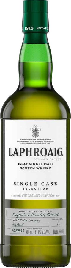 Laphroaig 2014 Single Cask Selection Pedro Ximenez Hogshead Astor Wine & Spirits 61.9% 700ml