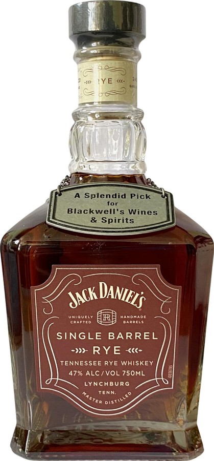 Jack Daniel's Single Barrel Rye Charred American White Oak Barrel A Splendid Pick for Blackwell's Wines & Spirits 47% 750ml